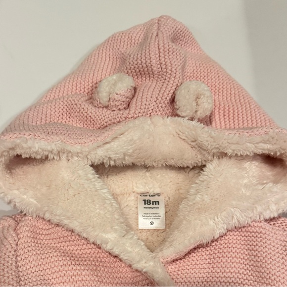Carters Sherpa Lined Pink Button Up Coat Jacket - Picture 3 of 5
